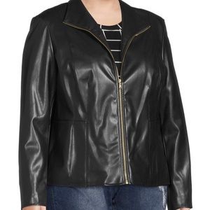 Cole Haan Plus Faux Leather Jacket